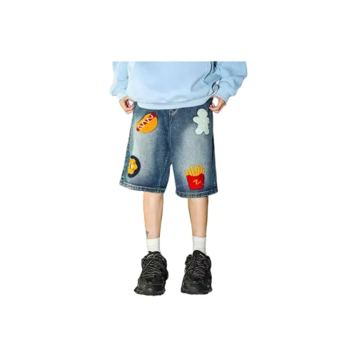 UPXIW Denim Shorts Unisex Blue