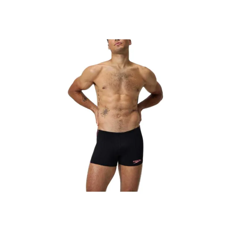 Speedo TechPanelAquashort Swimming Shorts Men's Black/Coral-0