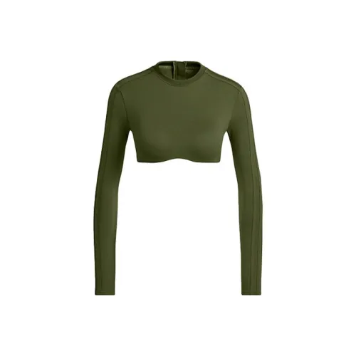 Adidas Originals Ivy Park Halls Of Ivy Long Sleeve Crop Top Wild Pine