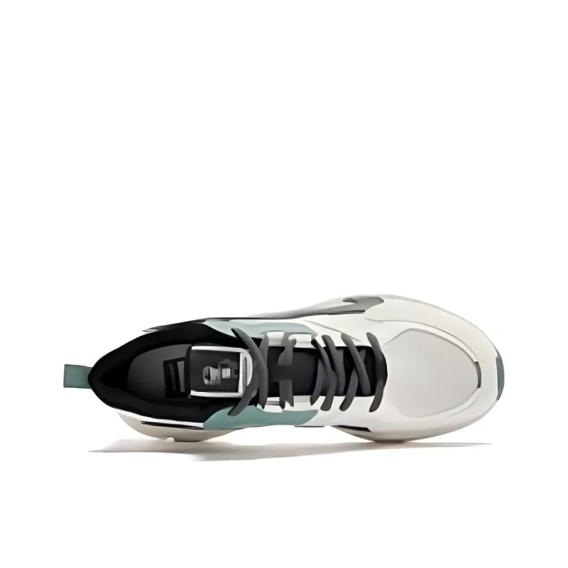 QIAODAN Get Rich Every Day Lightweight Height Increasing Coverage Low Top Casual Shoes Men's White Green-3