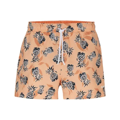 HUGO BOSS Fully Lined BUTY Shorts With Pineapple Motif BUTYming Shorts Men's Orange