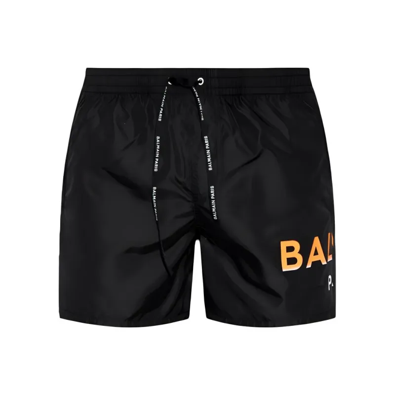 BALMAIN Logo print Drawstring Swim Shorts-0