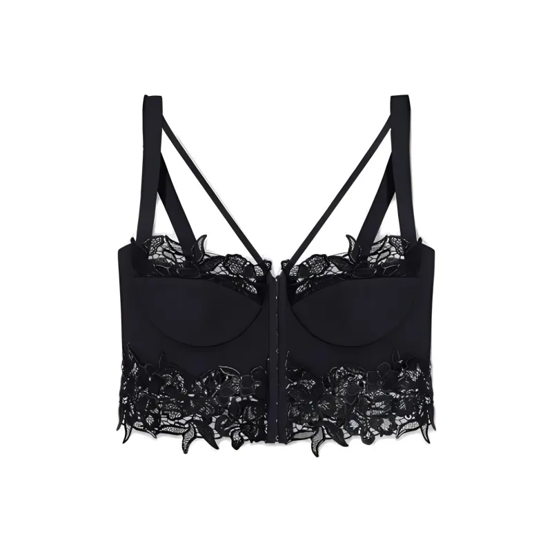 VERSACE Floral Lace-Detailed Sleeveless Corset Top-0
