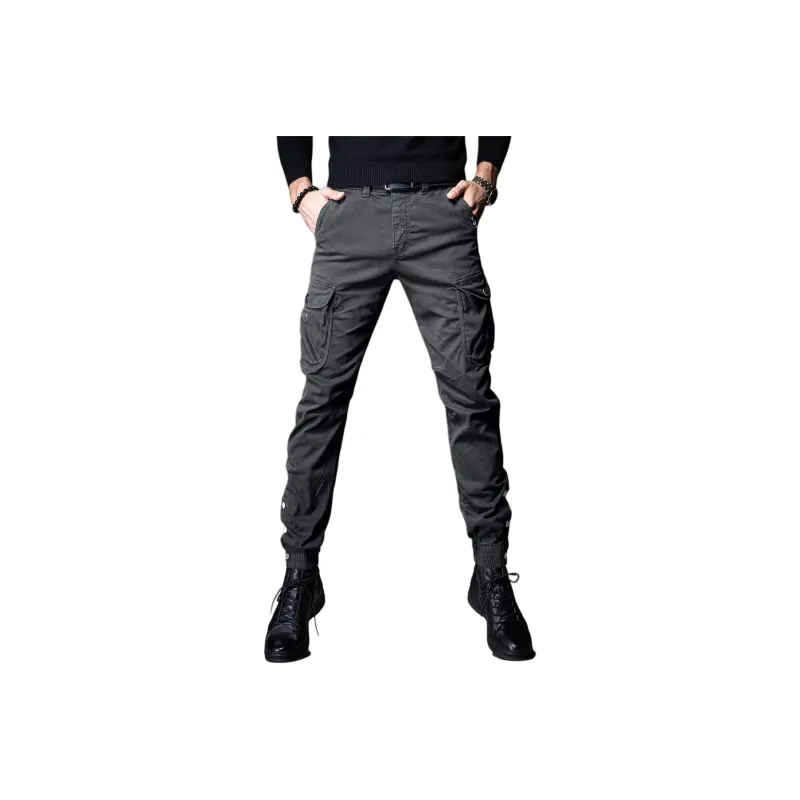 Devanro Casual Pants Men's Black-4