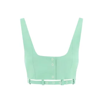 GANNI Sleeveless Suiting Cropped Top