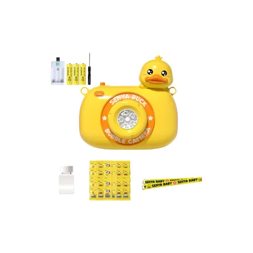 BIG TAYLOR Yellow Duck Camera, Handheld Fully Automatic, Multi Hole Bubble Emitter Bubble Machines