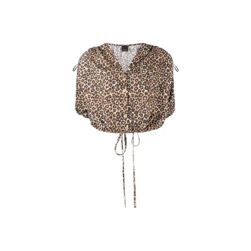 PINKO Leopard Printed Cropped Blouse-0