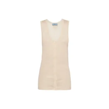 PRADA V-Neck Buttoned Tank Top