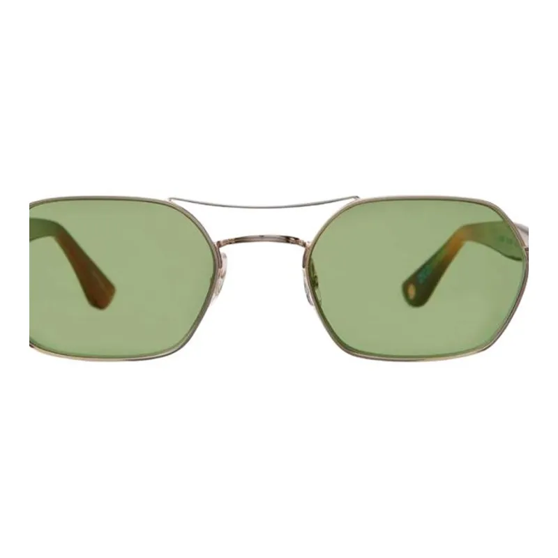 GARRETT LEIGHT Acetate Metal Aviator Sunglasses Unisex Gold-2