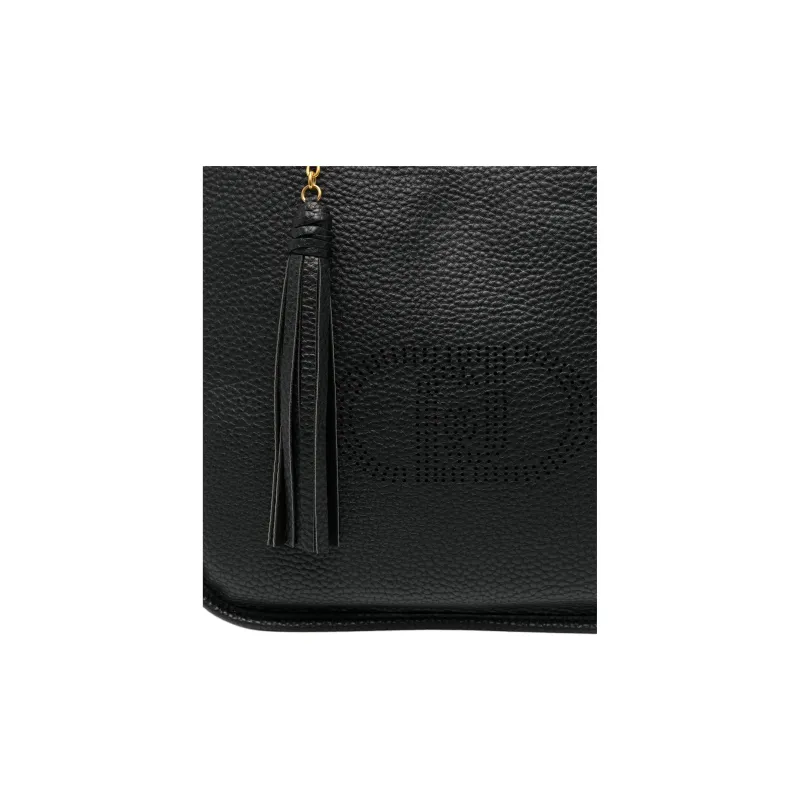 LIU·JO Polyester With Polyurethane Resin Tote Bag, Shopping Bag, Shoulder Bag, Handbag Women's Black-2