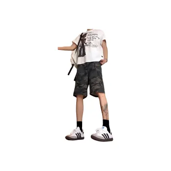 BEAR UNION Denim Shorts Unisex Camouflage