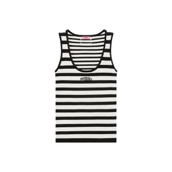 CHUU Tank Tops Women's Black White Stripes