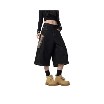 Pirkadat Denim Shorts Unisex Black Gray