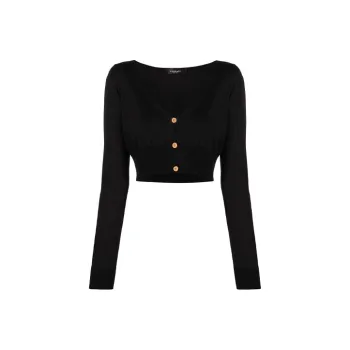 VERSACE Crop Tops Women's Black