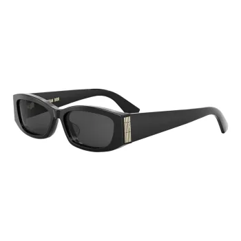 DIOR Plate Frame Rectangular Sunglasses Unisex Black