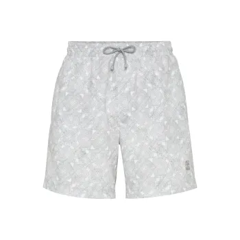 Brunello Cucinelli Paisley Printed Drawstring Swim Shorts