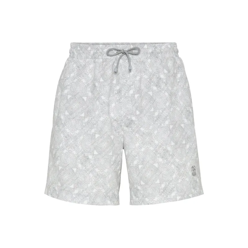 Brunello Cucinelli Paisley Printed Drawstring Swim Shorts-0
