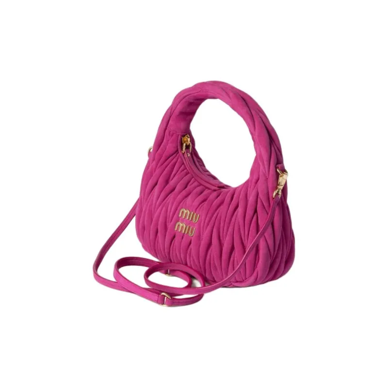 MIU MIU Wander Series Lambskin Handbag Trumpets Women's Fuchsia-1