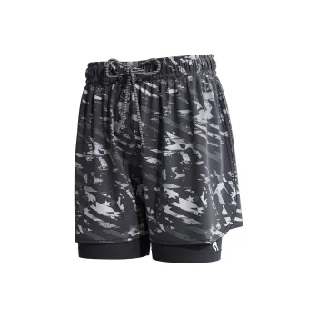 QIAODAN Swimming Shorts, Training, Racing, Swim Pants, Beach Shorts Men's Camouflage Gray
