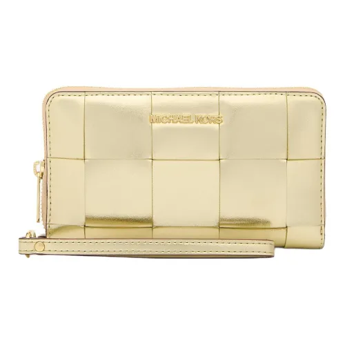MICHAEL KORS Jet Set Travel Polyurethane Wallet Large Size Women's Light Gold