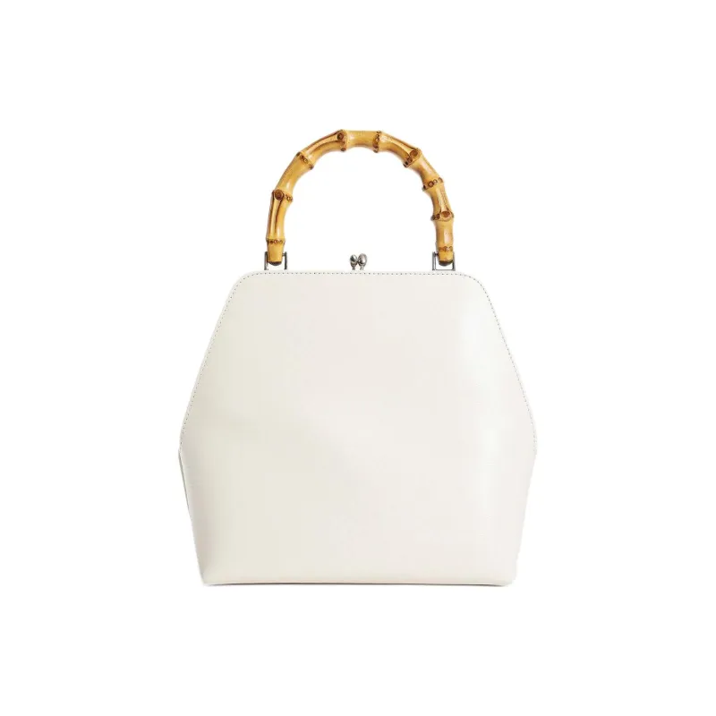 JIL SANDER Goji Calfskin Handbag Small Size Women's White-2