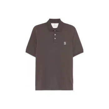 Brunello Cucinelli Logo Detailed Short Sleeved Polo Shirt