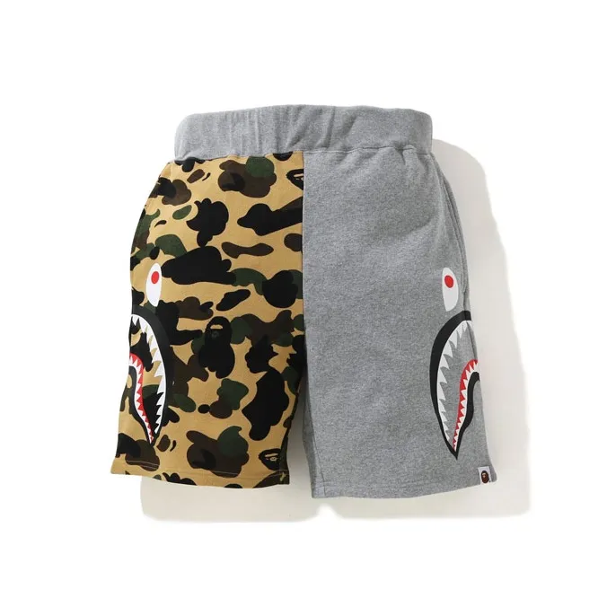 Bape 1st Camo Half Side Shark Sweat Shorts-2