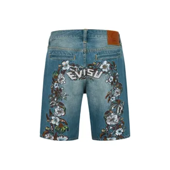 EVISU SS25 Denim Shorts Men's Denim Blue