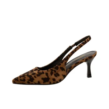 Dunnu Slim Heel High Heels Women's Leopard Print