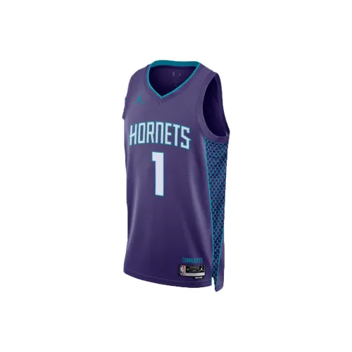 Jordan Charlotte Hornets Statement Basketball Jerseys Men's Purple