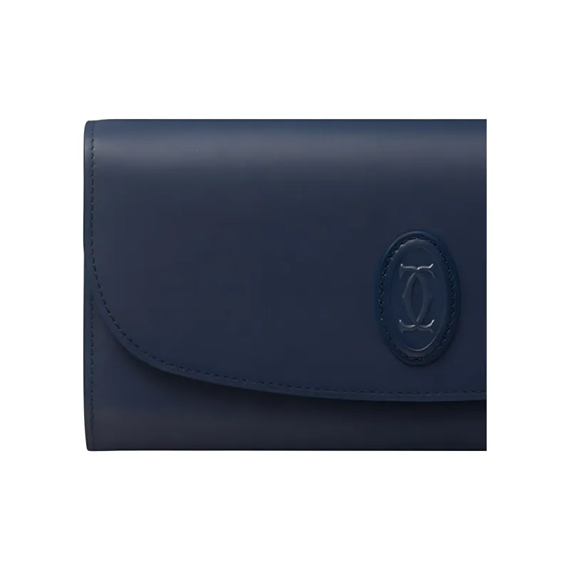 CARTIER Calfskin Wallet, Card Holder Women's Midnight Blue-4
