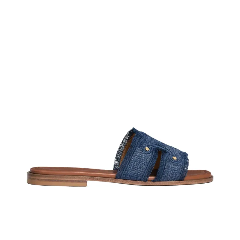 CELINE Slide Slippers Women's Blue-1