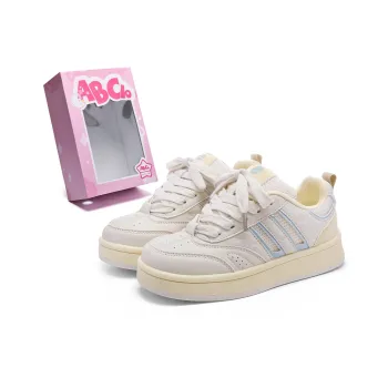 ABCIO Skateboard Shoes Women's Low Top Beige Yellow/Pink White/White Red