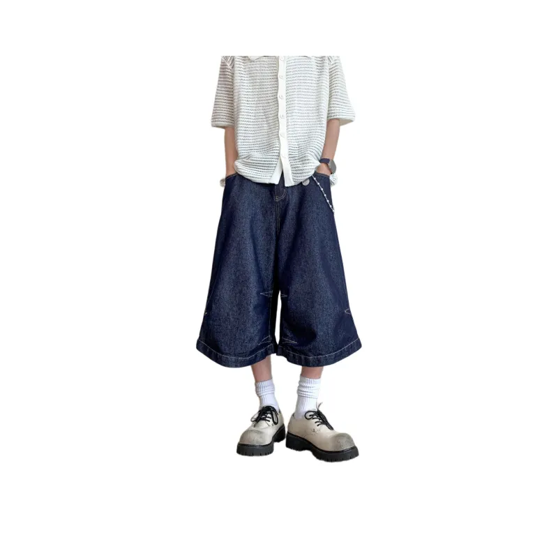 Warrior Ride The Wind And Waves Series Denim Shorts Unisex Blue-0