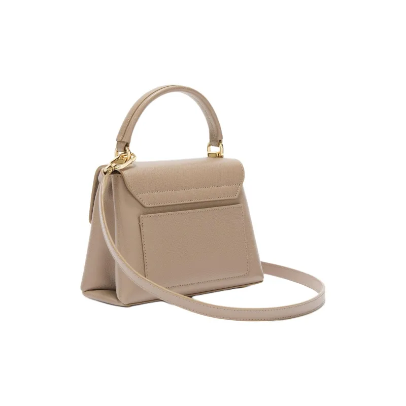 Furla 1927 Collection Textured Leather Shoulder Bag, Crossbody Bag, Handbag Mini Women's Gray-2