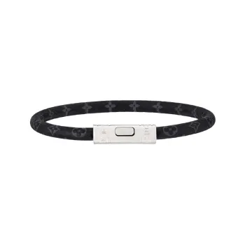 LOUIS VUITTON Canvas, Metal Parts Bangles Men's Black