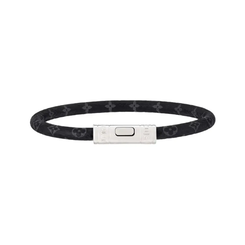 LOUIS VUITTON Canvas, Metal Parts Bangles Men's Black-0