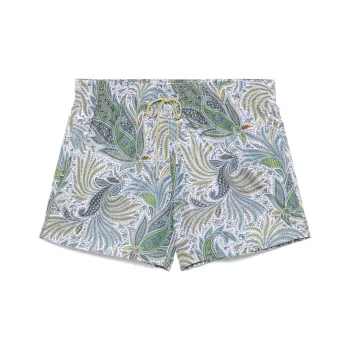 ETRO Leaf Printed Drawstring Swim Shorts