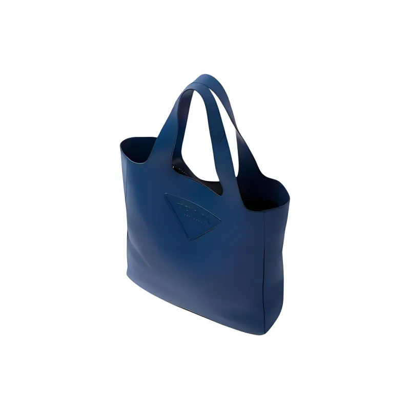 PRADA Leather Tote Bag, Shopping Bag, Handbag, Shoulder Bag Men's Dark Purple Blue-1