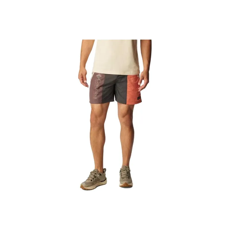 Columbia Casual Shorts Men Orange Gray Multicolor-0