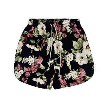 JUNGLE GURL Casual Vacation Travel Shorts Unisex Black