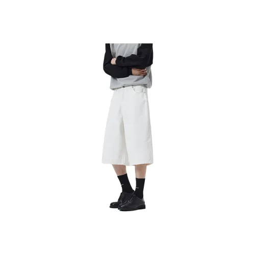 Menglaini Denim Shorts Unisex Ecru