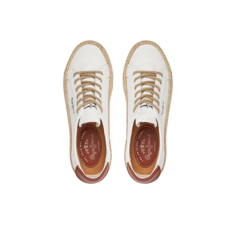 Pepe Jeans Kyle Classic Low Top Skateboard Shoes Women's White-4