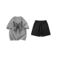 Clothing Set (Light Gray Short-Sleeved Shirt+Black Shorts)