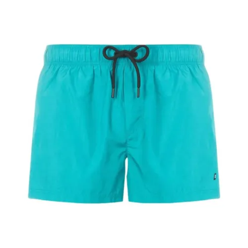 VERSACE Logo Patch Drawstring Swim Shorts