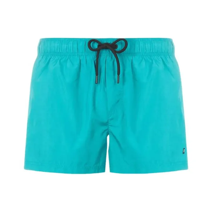 VERSACE Logo Patch Drawstring Swim Shorts-0