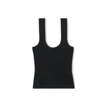 Alexander Wang Logo Embossed Fine Ribbed Tank Top