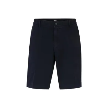 HUGO BOSS Slim-Fit Shorts In Stretch Cotton Casual Shorts Men's Dark Blue