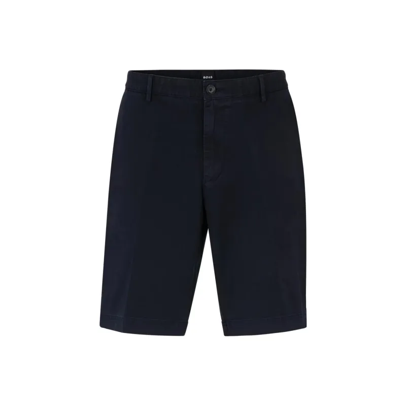HUGO BOSS Slim-Fit Shorts In Stretch Cotton Casual Shorts Men's Dark Blue-0