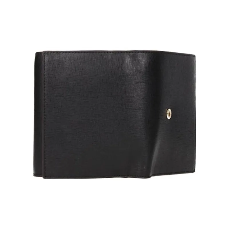 Furla Babylon Leather Card Holder Wallet Women's Black-2